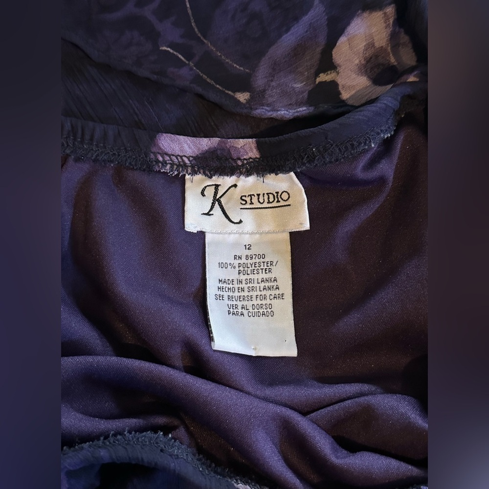 K Studio Women’s Purple Floral Print Skirt size 12 - Picture 8 of 8